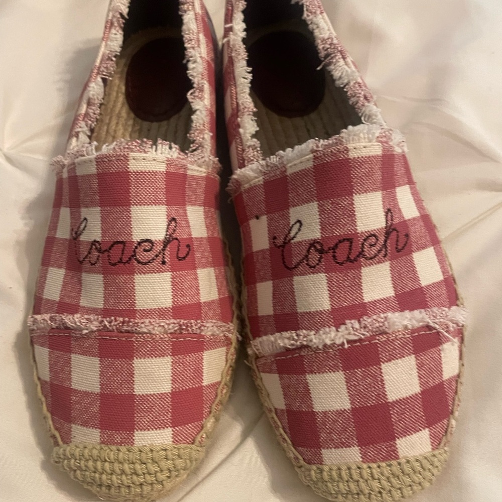 Coach Red and White Espadrille Shoes